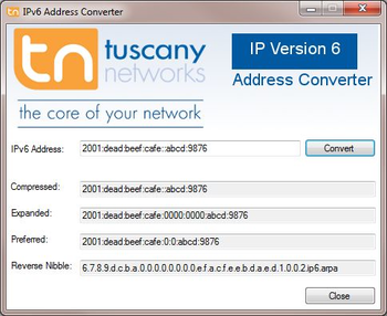IPv6 Address Converter screenshot