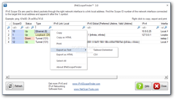 IPv6ScopeFinder screenshot