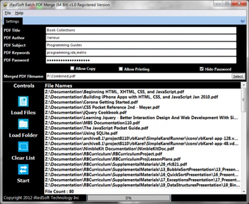 iRedSoft Batch PDF Merge  screenshot