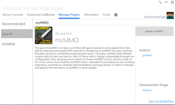Iridium Craftbukkit Server Manager screenshot 2