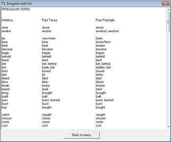 Irregular Verb screenshot 2