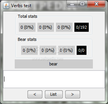 Irregular verbs screenshot