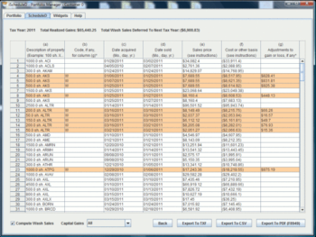 iScheduleD Capital Gains Manager screenshot