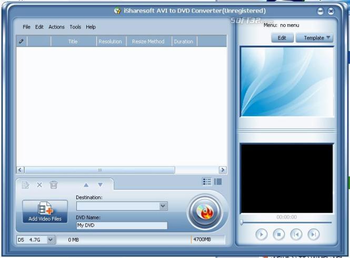 iSharesoft AVI to DVD Converter screenshot