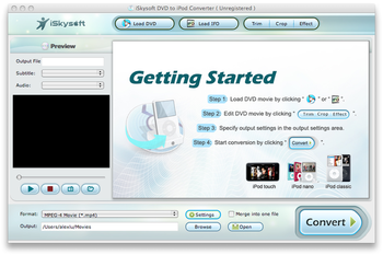 iSkysoft DVD to iPod Converter for Mac screenshot 2