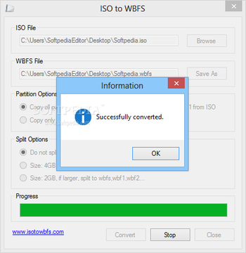 ISO to WBFS screenshot 2