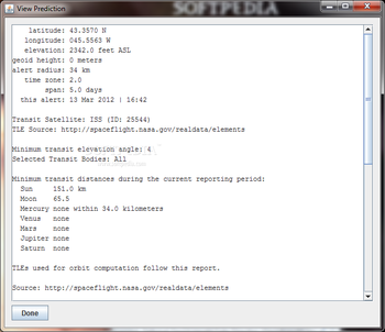 ISS Transit Prediction screenshot 2