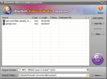iStarSoft Video to Audio Converter screenshot