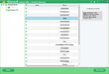 iStonsoft Android SMS + Contacts Recovery screenshot