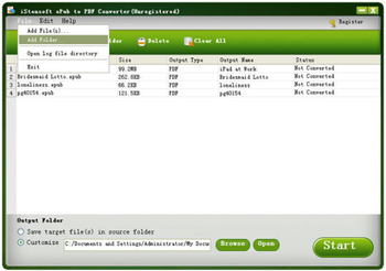 iStonsoft ePub to PDF Converter screenshot