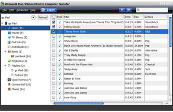 iStonsoft iPad iPhone iPod to Computer Transfer screenshot