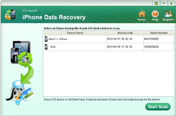 iStonsoft iPhone Data Recovery screenshot