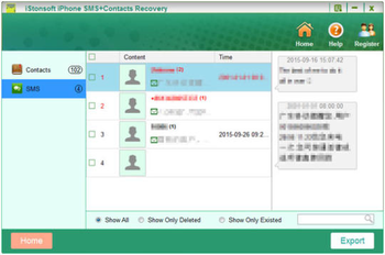 iStonsoft iPhone SMS+Contacts Recovery screenshot 2