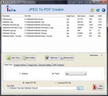 ISTS JPEG To PDF Creator screenshot