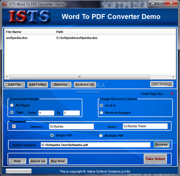 ISTS Word to PDF Converter screenshot