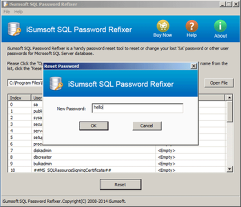 iSumsoft SQL Password Refixer screenshot