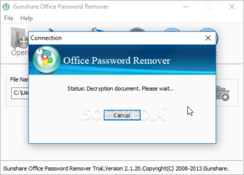 iSunshare Office Password Remover screenshot 2