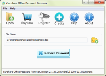 iSunshare Office Password Remover screenshot 4
