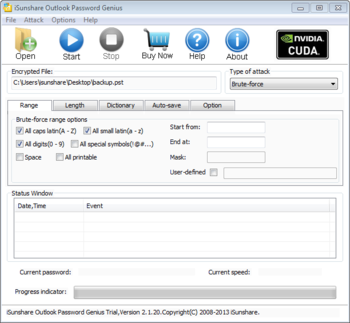 iSunshare Outlook Password Genius screenshot