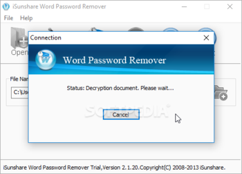 iSunshare Word Password Remover screenshot 2