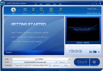iToolSoft DVD to Blackberry Ripper screenshot