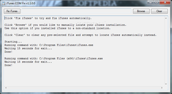 iTunes COM Fix screenshot