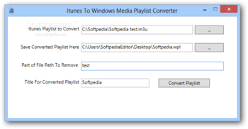 Itunes To Windows Media Playlist Converter screenshot