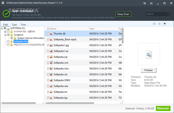 IUWEshare External Drive Data Recovery Wizard screenshot