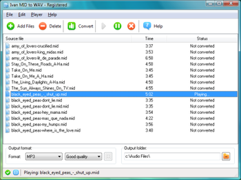 Ivan MID to WAV screenshot