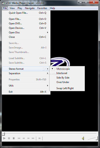 iZ3D Media Player Classic screenshot