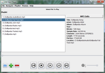 J2SE MP3 Player (formerly Simple Java Mp3 Player) screenshot
