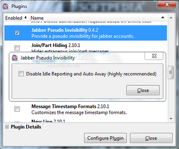 Jabber Pseudo Invisibility screenshot