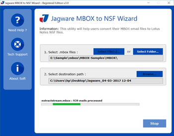 Jagware MBOX to NSF Wizard screenshot 3