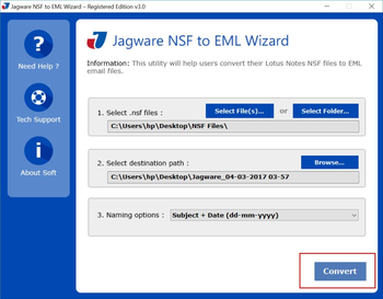 Jagware NSF to EML Wizard screenshot 2