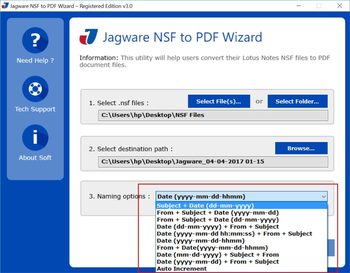 Jagware NSF to PDF Wizard screenshot 2