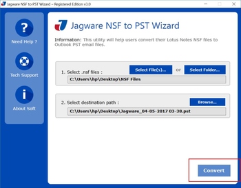 Jagware NSF to PST Wizard screenshot 2