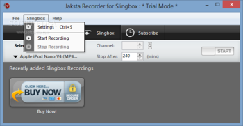 Jaksta Recorder for SlingBox screenshot 3