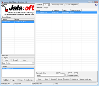 Jalasoft SNMP Device Simulator screenshot