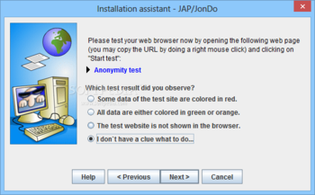 JAP/JonDo screenshot 2