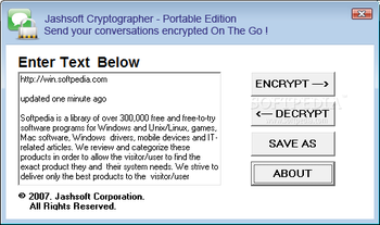 Jashsoft Cryptographer Portable Edition screenshot