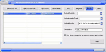 Jason DVD to Pocket PC Converter screenshot 3