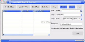 Jason DVD to Sony PSP Converter screenshot 3