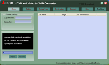 Jason DVD Video to XviD Converter screenshot