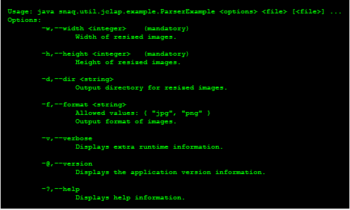 Java Command-Line Argument Parser screenshot