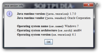 Java version info screenshot