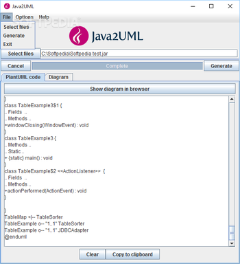 Java2UML screenshot