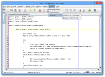 JavaFold For jEdit screenshot