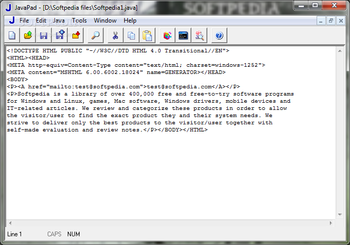 JavaPad screenshot