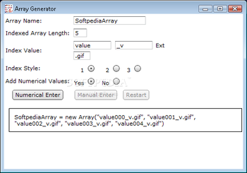 JavaScript Array Generator screenshot