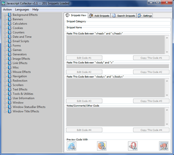 JavaScript Collector screenshot